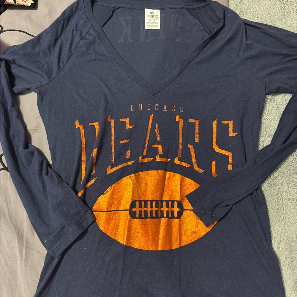 PINK vintage Chicago Bears Navy Long Sleeve Shirt